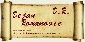 Dejan Romanović vizit kartica